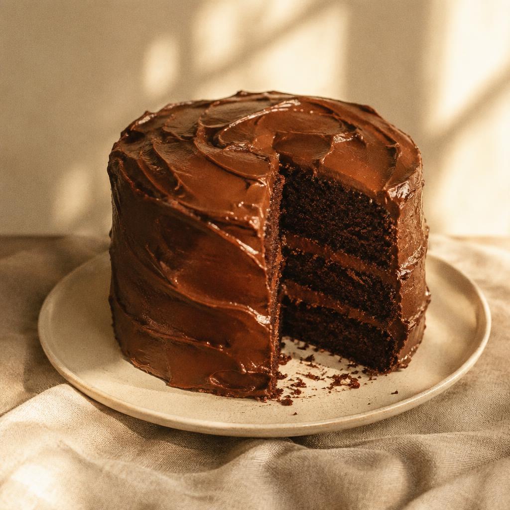 Bolo de chocolate depois do ajuste